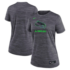 Tampa Bay Rays Women's Authentic Collection City Connect Velocity Dri-FIT T-Shirt Charcoal