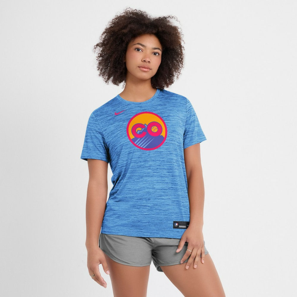 Colorado Rockies Women's 2025 City Connect Authentic Collection Velocity Dri-FIT T-Shirt Blue