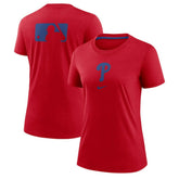 Philadelphia Phillies Women's Authentic Collection Early Work Tri-Blend T-Shirt Red