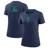 Seattle Mariners Women's Authentic Collection Early Work Tri-Blend T-Shirt Navy