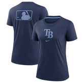 Tampa Bay Rays Women's Authentic Collection Early Work Tri-Blend T-Shirt Navy