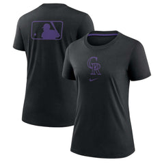 Colorado Rockies Women's Authentic Collection Early Work Tri-Blend T-Shirt Black