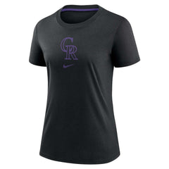Colorado Rockies Women's Authentic Collection Early Work Tri-Blend T-Shirt Black