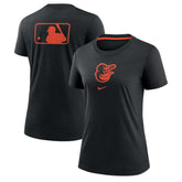 Baltimore Orioles Women's Authentic Collection Early Work Tri-Blend T-Shirt Black
