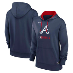 Atlanta Braves Women's Authentic Collection Therma-FIT Hoodie Navy