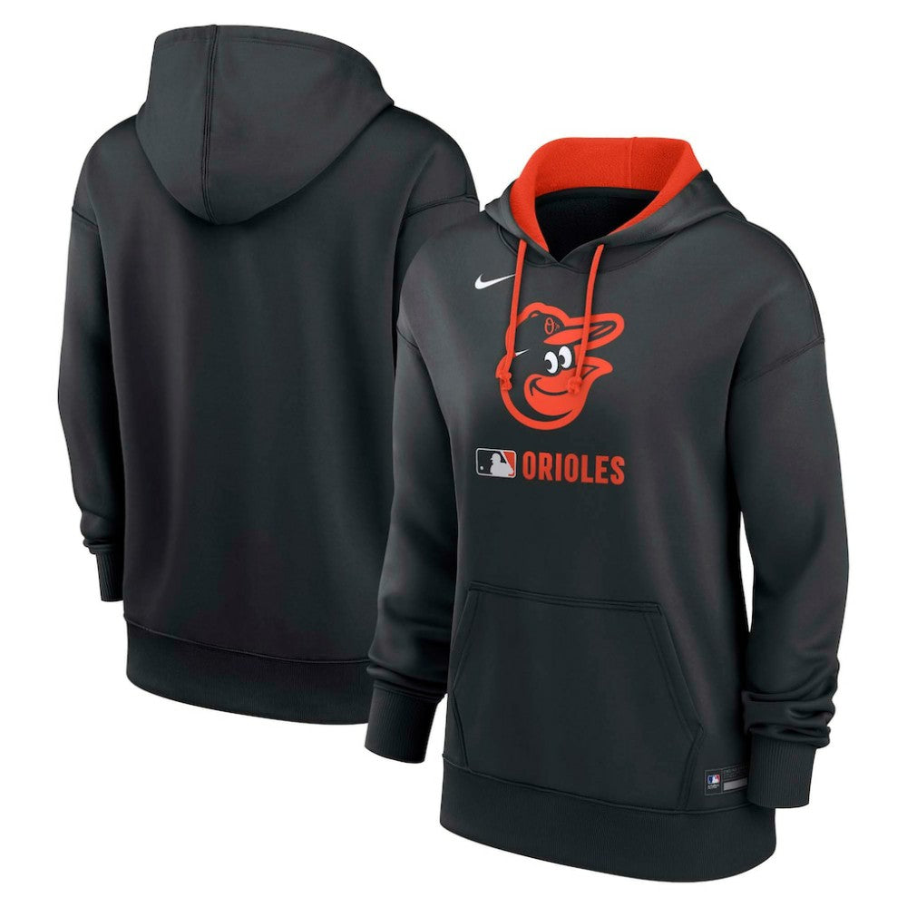 Baltimore Orioles Women's Authentic Collection Therma-FIT Hoodie Black