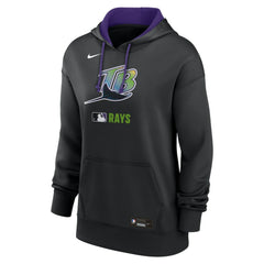 Tampa Bay Rays Women's Authentic Collection Lockup Alternate Logo Therma Hoodie Black