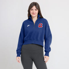 Atlanta Braves Women's Cooperstown Collection Phoenix Fleece Half-Zip Sweatshirt Royal