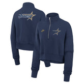 Houston Astros Women's Cooperstown Collection Phoenix Fleece Half-Zip Sweatshirt Navy