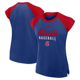 Atlanta Braves Women's Cooperstown Collection Raglan Dri-FIT T-Shirt Navy/Red