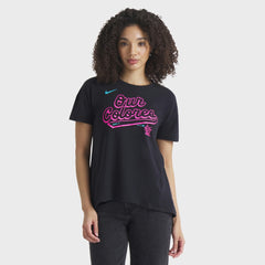 Miami Marlins Women's 2025 City Connect Flowy Fashion Tri-Blend Dri-FIT T-Shirt Black