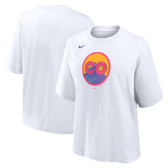Colorado Rockies Women's 2025 City Connect Logo Boxy T-Shirt White