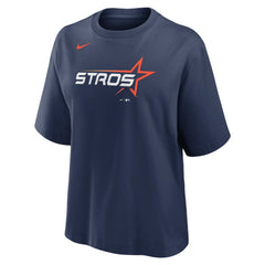 Houston Astros Women's 2025 City Connect Logo Boxy T-Shirt Navy