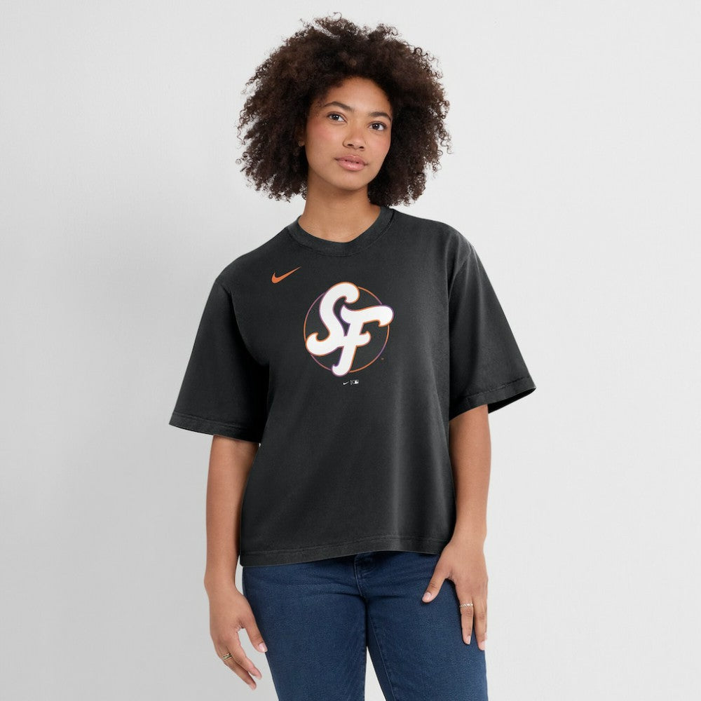 San Francisco Giants Women's 2025 City Connect Logo Boxy T-Shirt Black
