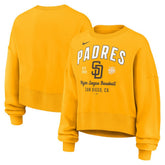 San Diego Padres Women's Oversized High Hip Pullover Sweatshirt Gold
