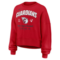 Cleveland Guardians Women's Oversized High Hip Pullover Sweatshirt Red