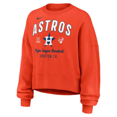 Houston Astros Women's Oversized High Hip Pullover Sweatshirt Orange