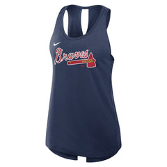Atlanta Braves Open-Back Crisscross Dri-FIT Tank Top Navy