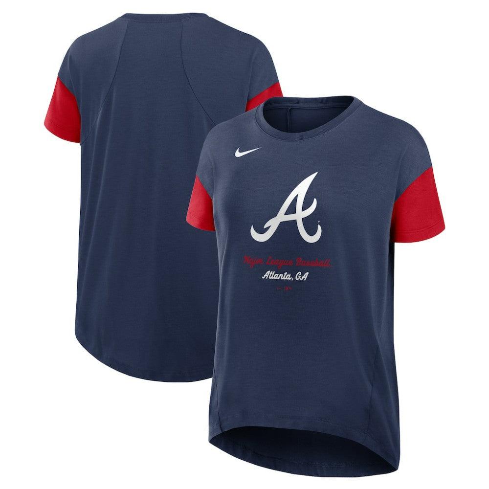 Atlanta Braves Women's Flowy Fashion Tri-Blend Dri-FIT T-Shirt Navy