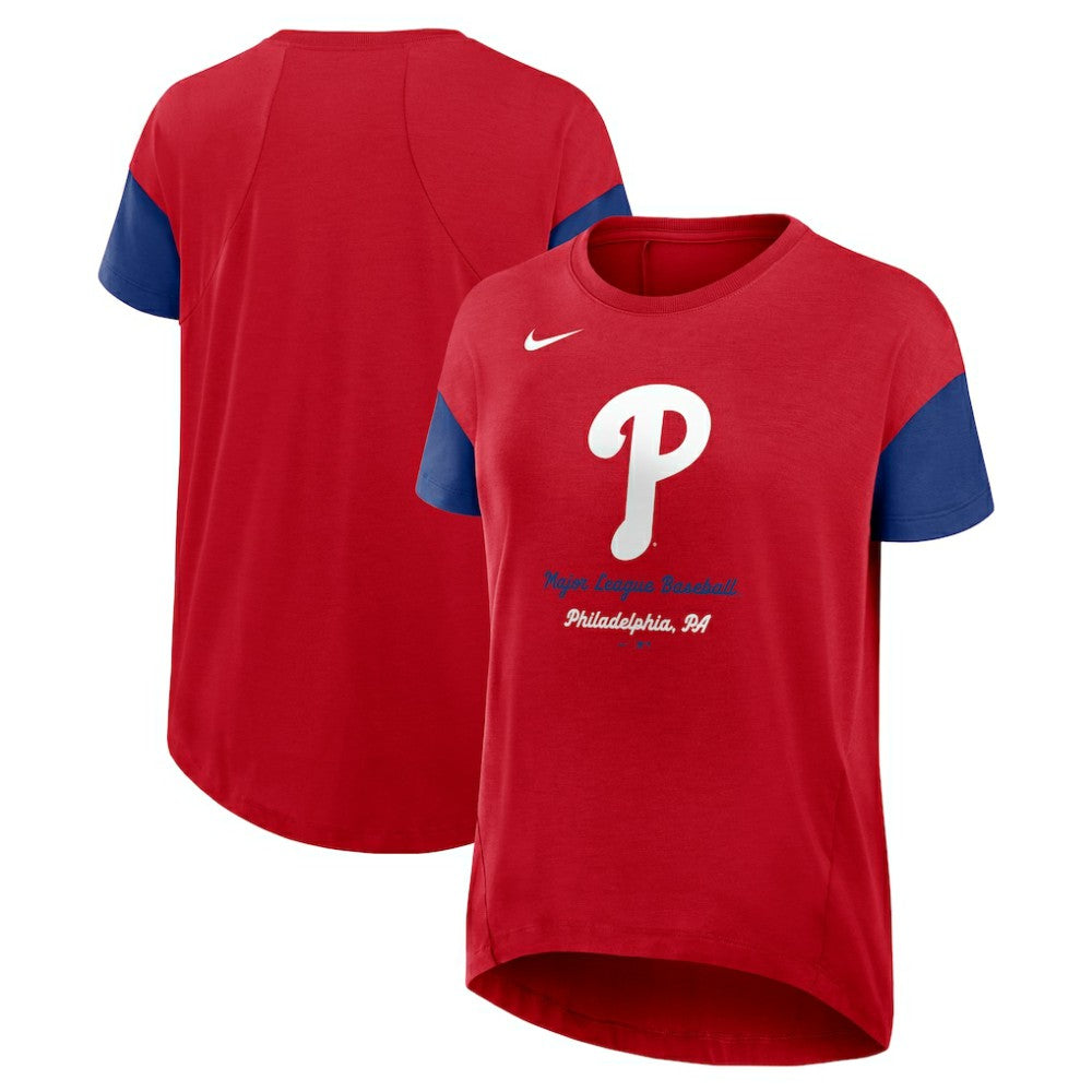 Philadelphia Phillies Women's Flowy Fashion Tri-Blend Dri-FIT T-Shirt Red
