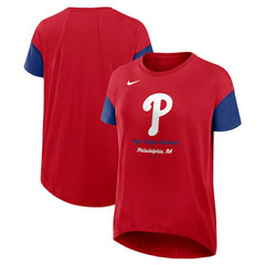 Philadelphia Phillies Women's Flowy Fashion Tri-Blend Dri-FIT T-Shirt Red