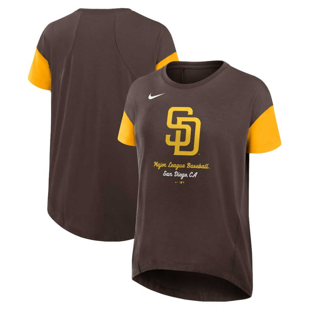 San Diego Padres Women's Flowy Fashion Tri-Blend Dri-FIT T-Shirt Brown