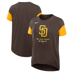 San Diego Padres Women's Flowy Fashion Tri-Blend Dri-FIT T-Shirt Brown