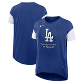 Los Angeles Dodgers Women's Flowy Fashion Tri-Blend Dri-FIT T-Shirt Royal