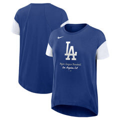 Los Angeles Dodgers Women's Flowy Fashion Tri-Blend Dri-FIT T-Shirt Royal