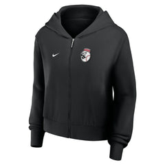 Cincinnati Reds Women's Cropped Chill Full-Zip Hoodie Black