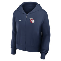 Cleveland Guardians Women's Cropped Chill Full-Zip Hoodie Navy