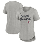 Cleveland Guardians Women's Script Tri-Blend T-Shirt Heather Gray