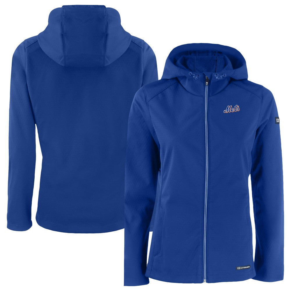 New York Mets Cutter & Buck Women's Evoke Eco Softshell Recycled Full-Zip Jacket Royal