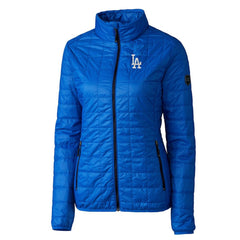 Los Angeles Dodgers Cutter & Buck Women's Rainier PrimaLoft Eco Insulated Full-Zip Puffer Jacket Royal