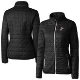 Cincinnati Reds Cutter & Buck Women's Cooperstown Collection Rainier PrimaLoft Eco Insulated Full-Zip Puffer Jacket Black