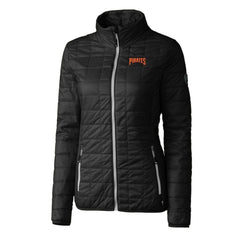 Pittsburgh Pirates Cutter & Buck Women's Rainier PrimaLoft Eco Insulated Full-Zip Puffer Jacket Black