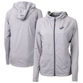 Los Angeles Dodgers Cutter & Buck Women's Adapt Eco Knit Hybrid Recycled Full-Zip Hoodie Gray