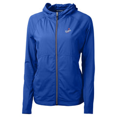 Los Angeles Dodgers Cutter & Buck Women's Adapt Eco Knit Hybrid Recycled Full-Zip Hoodie Royal