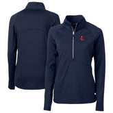 Boston Red Sox Cutter & Buck Women's DryTec Adapt Eco Knit Stretch Recycled Raglan Half-Zip Top Navy