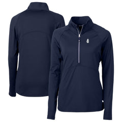 Chicago Cubs Cutter & Buck Women's Cooperstown Collection DryTec Adapt Eco Knit Stretch Recycled Raglan Half-Zip Top Navy