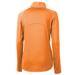 Detroit Tigers Cutter & Buck Women's DryTec Adapt Eco Knit Stretch Recycled Raglan Half-Zip Top Orange