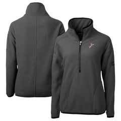 Cincinnati Reds Cutter & Buck Women's Cooperstown Collection Cascade Eco Sherpa Fleece Half-Zip Pullover Jacket Charcoal