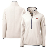 Detroit Tigers Cutter & Buck Women's Cascade Eco Sherpa Fleece Half-Zip Pullover Jacket Cream