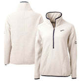 San Diego Padres Cutter & Buck Women's Cooperstown Collection Cascade Eco Sherpa Fleece Half-Zip Pullover Jacket Cream