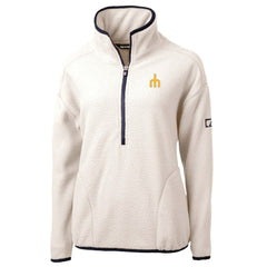 Seattle Mariners Cutter & Buck Women's Cascade Eco Sherpa Fleece Half-Zip Pullover Jacket Cream