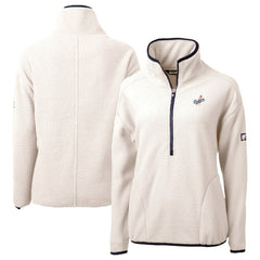 Los Angeles Dodgers Cutter & Buck Women's Cascade Eco Sherpa Fleece Half-Zip Pullover Jacket Cream