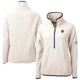Baltimore Orioles Cutter & Buck Women's Cascade Eco Sherpa Fleece Half-Zip Pullover Jacket Cream