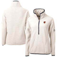 Baltimore Orioles Cutter & Buck Women's Cascade Eco Sherpa Fleece Half-Zip Pullover Jacket Cream