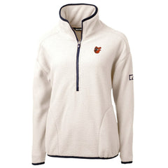 Baltimore Orioles Cutter & Buck Women's Cascade Eco Sherpa Fleece Half-Zip Pullover Jacket Cream
