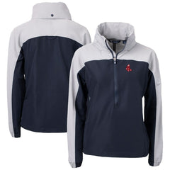 Boston Red Sox Cutter & Buck Women's Charter Eco Recycled Half-Zip Anorak Jacket Navy